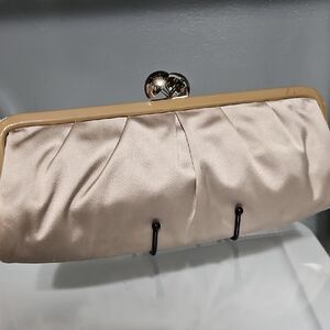 Coach Beige Satin Clutch